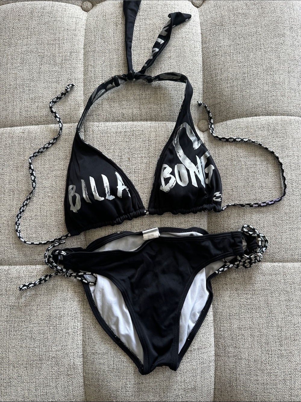 Billabong Black Silver Logo Triangle Bikini